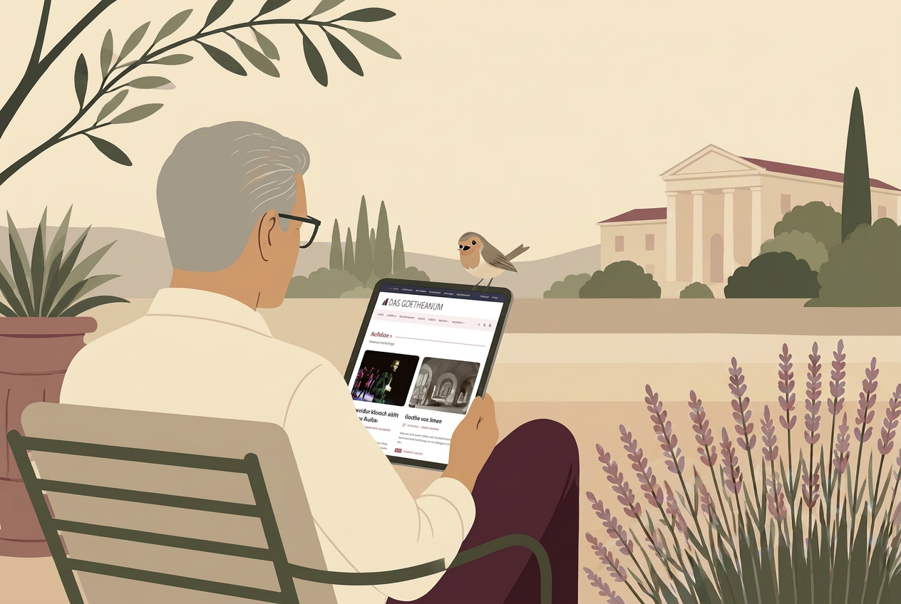 Lesen auf Tablet – Im Garten